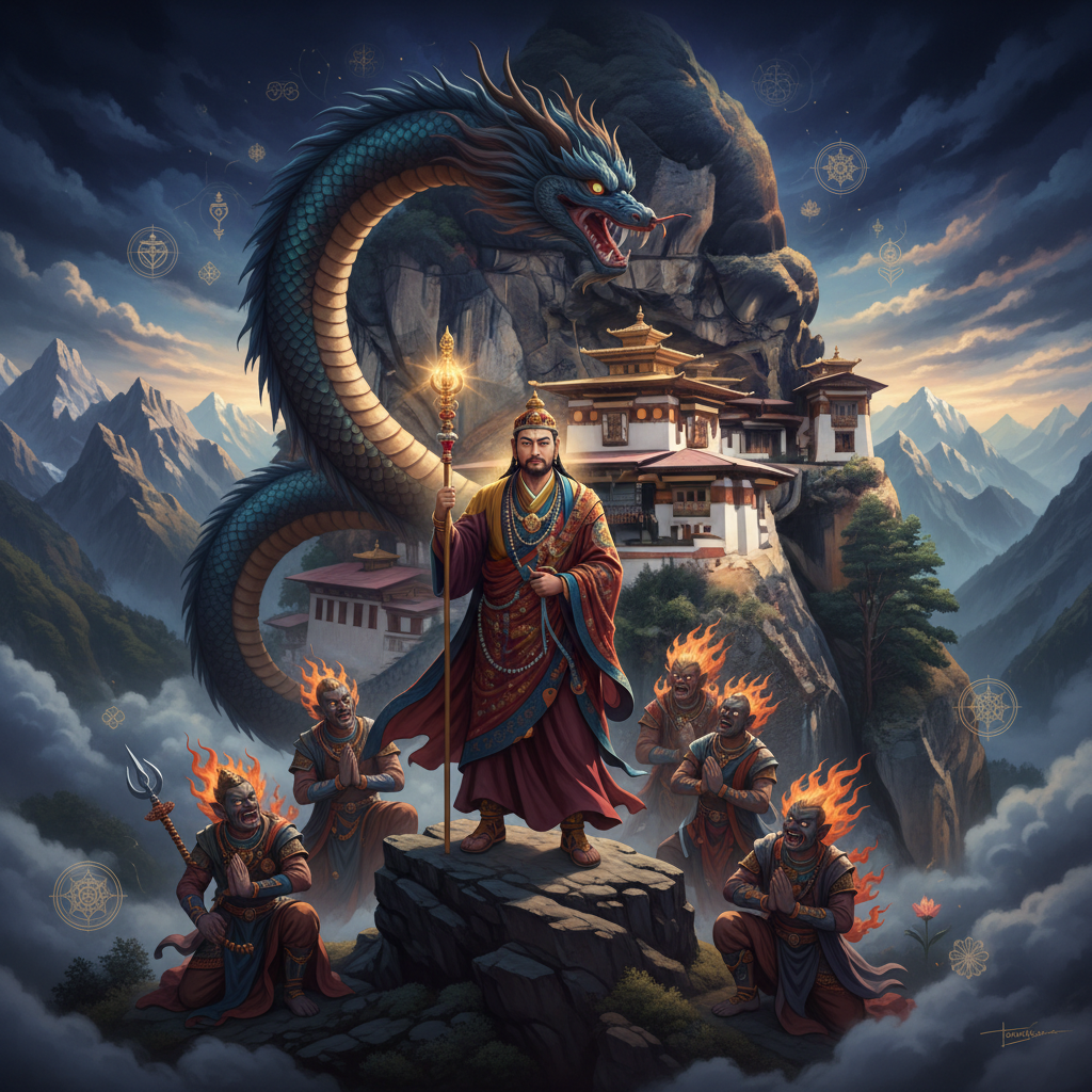 Taktsang & Guru Rinpoche — Binding Demons as Protectors