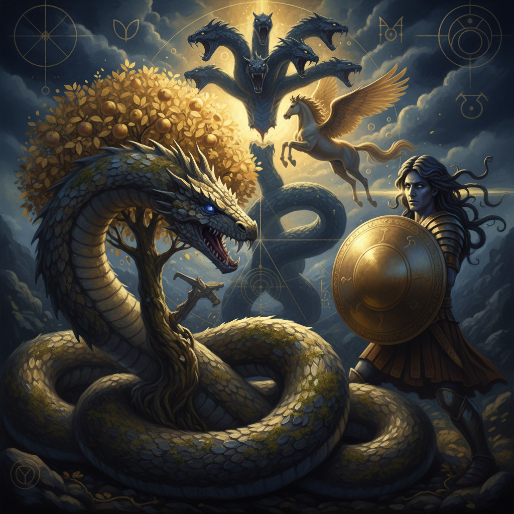 Ladon, the Hydra, and Medusa