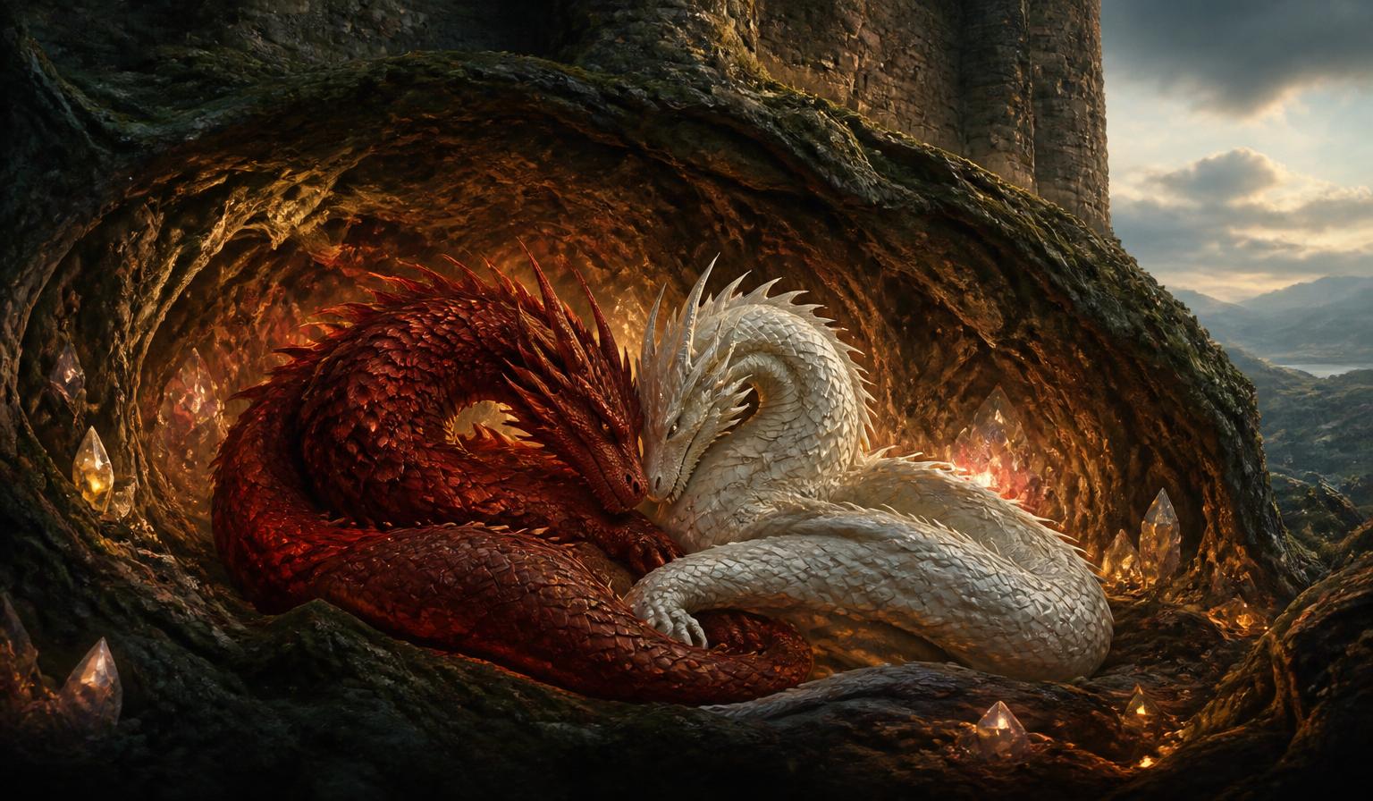 Two Dragons Under the Tower